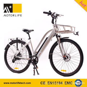 MOTORLIFE/OEM EN15194 HOT SALE 36v 250w 700C electric bicycle,36v 10.4ah electric bike li ion battery